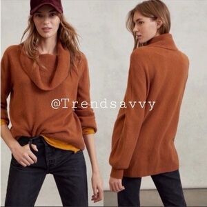 ANTHROPOLOGIE Cowl Neck Wool Tunic Sweater Top Long Sleeves Size S NWT